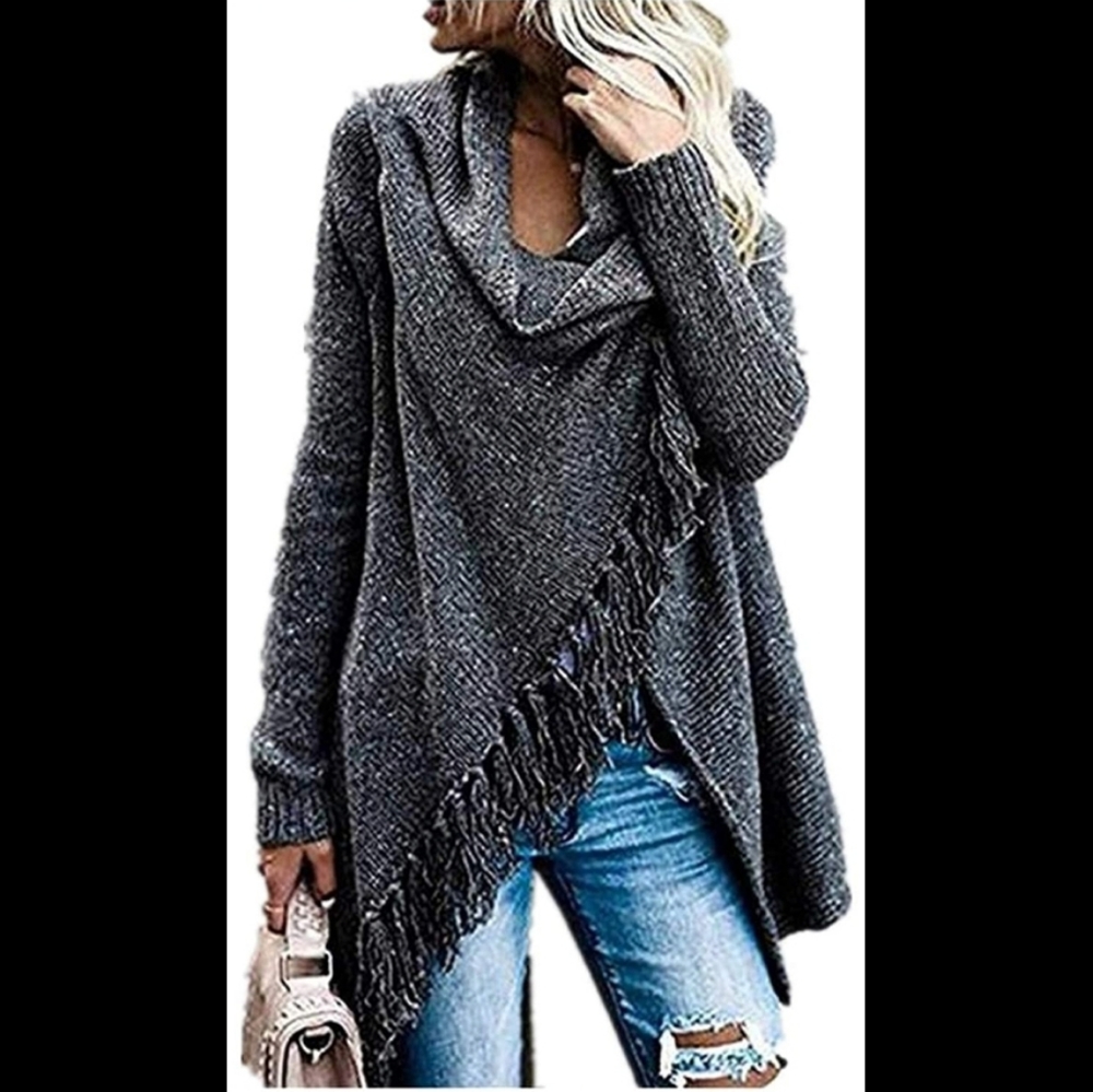 Grey tassel cardigan